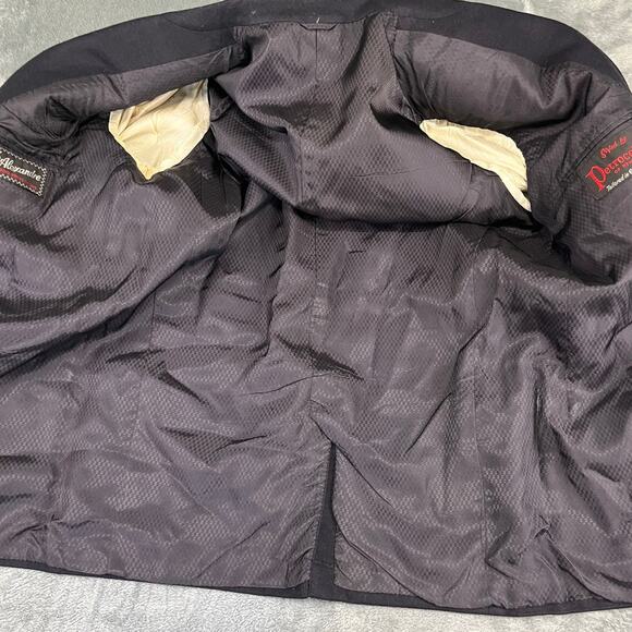 VTG Men's Black Petrocelli Alexandre Oxford London Wool Blazer Size 46R EXC - Picture 6 of 13